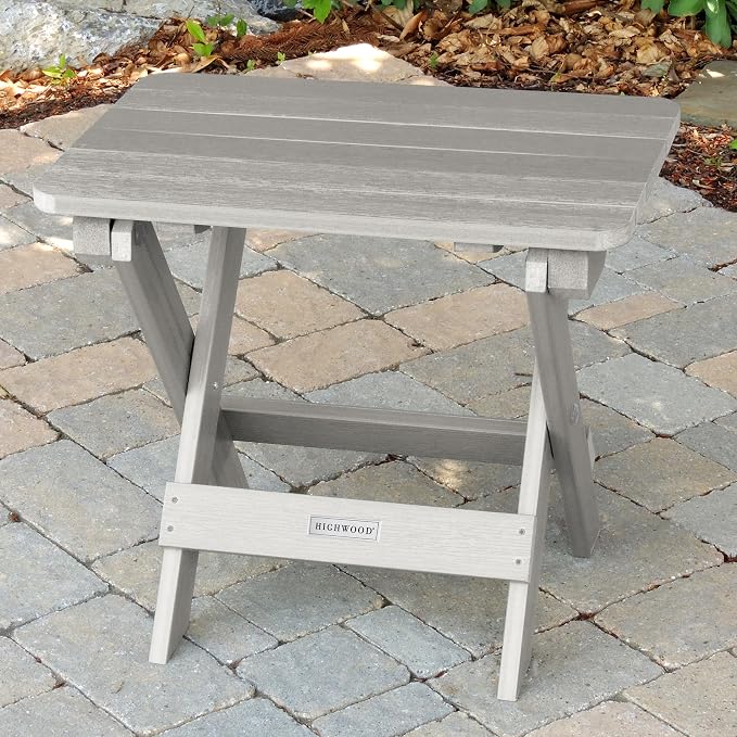 Highwood AD-TBS1-HGR Folding Adirondack Side Table, Harbor Gray