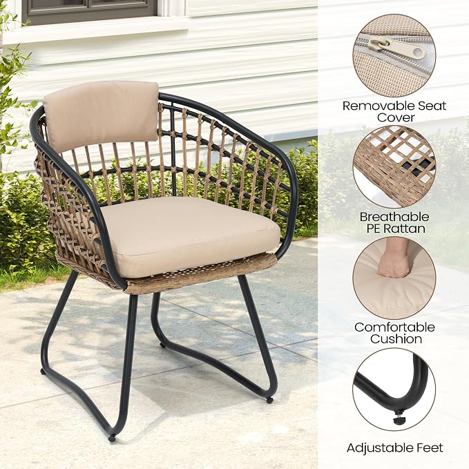 Pellebant 11-piece Outdoor Dining Set for 10 Person - Weather-Resistant Patio Dining Furniture, 116" Aluminum Outdoor Table with Umbrella Hole, Wicker Chair with Cushion for Deck, Porch, Backyard