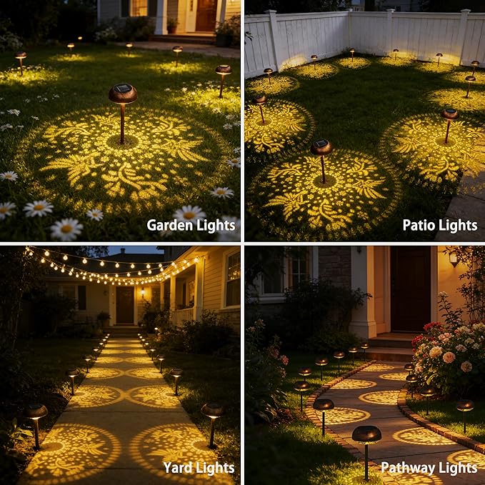 2 Pack Solar Pathway Lights Outdoor, LED Warm White Solar Garden Lights for Garden, Yard, Path, Lawn, Driveway Walkway Decor & Landscape Lighting