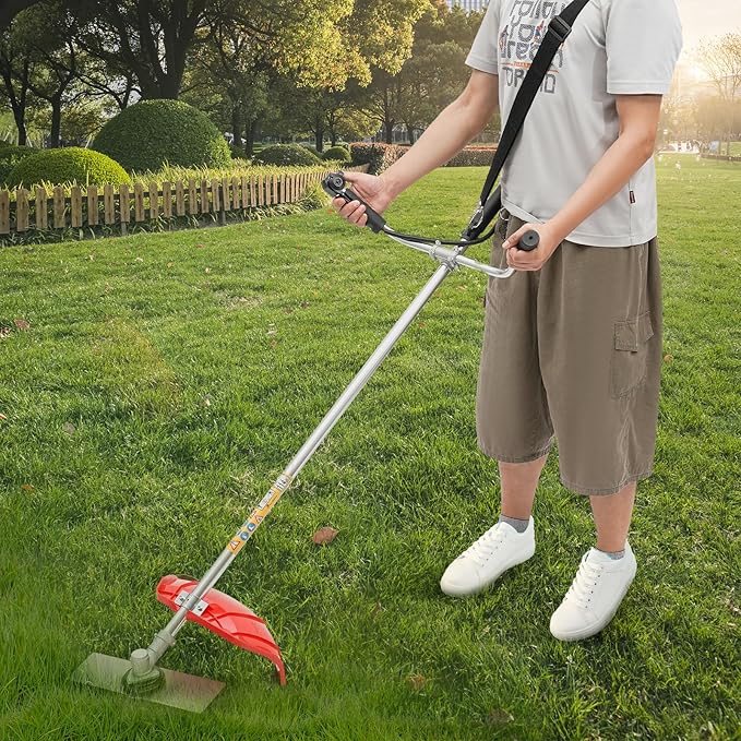 Gasoline Brush Cutter 2-Stroke8500RPM Gas Weed Wacker Brushs Cutter and Gas String Trimmer 2-Cycle Extreme Duty with Fuel Tank Multi Garden Tools Brush Cutters Weed Wacker for Yard Lawn (35.8CC+1050W)