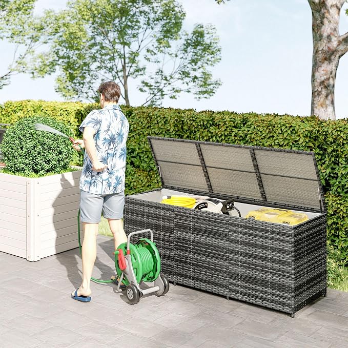 175-Gallon Rattan Deck Storage Box