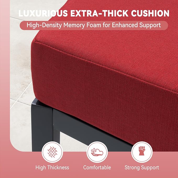 Crestlive Curved Patio Furniture Set, Modular Half Moon 6-Seater Sofa with Round Coffee Table, Aluminum Outdoor Sectional with 4.3" Cushions, All-Weather Couch for Backyard, Deck, Porch, Poolside
