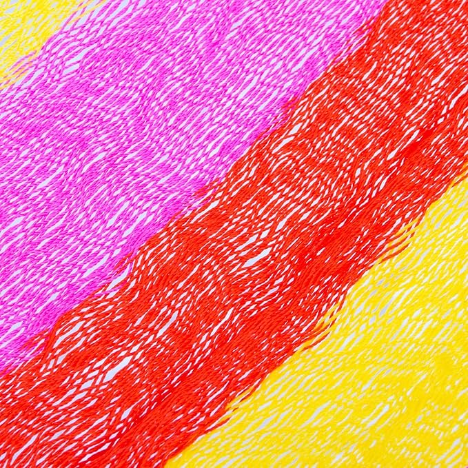 Novica Bright Yellow Pink Orange Tropical Striped Hand Woven Nylon Mayan 1 Person Rope Hammock with Hanging Accessories, Candy Delight' (Single)