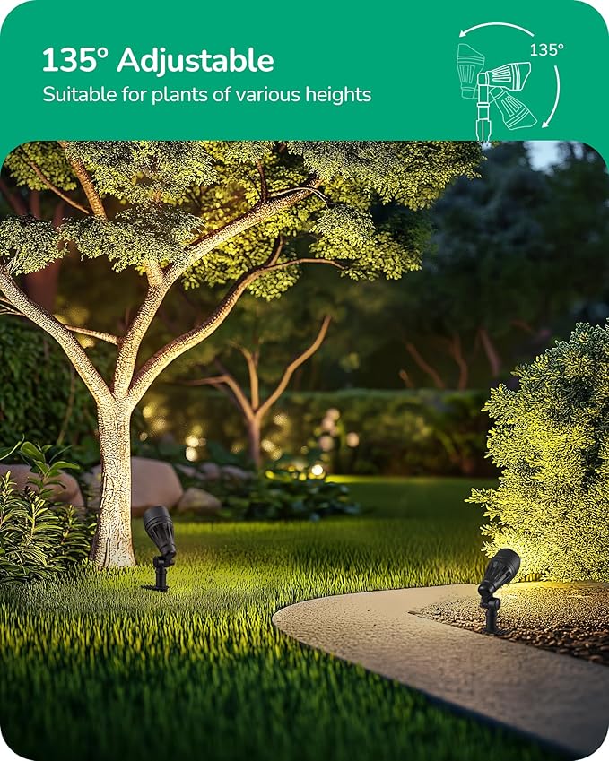 EDISHINE Low Voltage Landscape Lighting Kit, 3.2W LED Pathway Lights & 3.2W 240LM Spotlight, 12V Outdoor Path & Spot Lights with Connectors, Aluminum Waterproof for Walkway Yard Garden Path