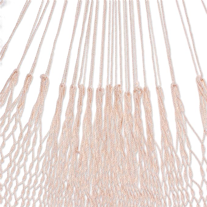 Novica Handmade Ivory Cascade Cotton Rope Hammock (Triple)