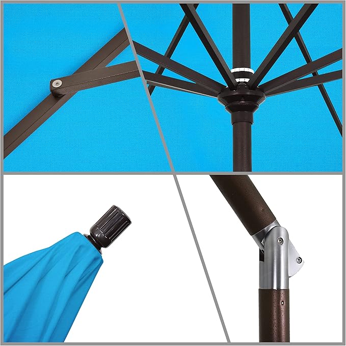 California Umbrella 11' Rd Tahoe Series Aluminum Patio Umbrella, Crank Lift, Collar Tilt, Bronze Finish