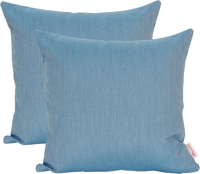 Outdoor/Indoor Sunbrella Throw Pillows Square Set of 2 Pieces 20 inch x 20 inch Cast Horizon - Cover Only, Insert Not Included