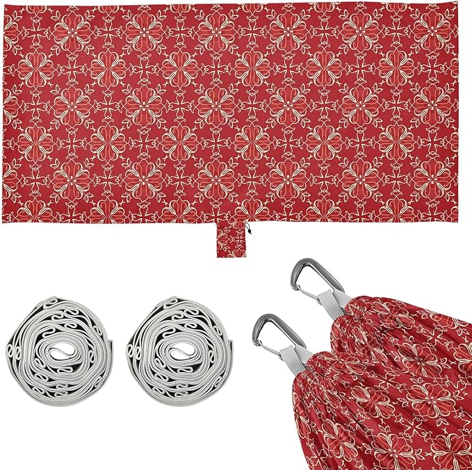Camping Hammock Outdoor Hammocks for Outside Paisley Boho Red Beach Trees Portable Lightweight with Pockets Tree Straps Indoor