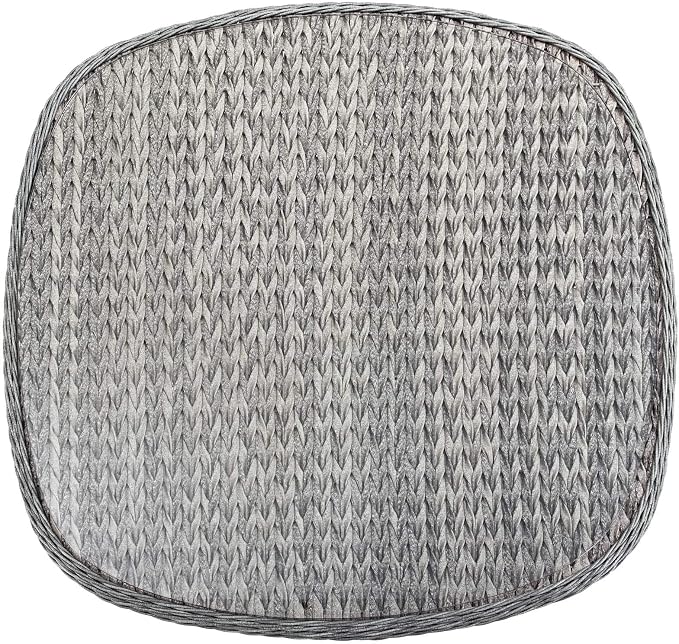 Contemporary Modern Outdoor Patio Balcony Garden Lounge Dining Table Grey Gray Glass Rattan Wicker