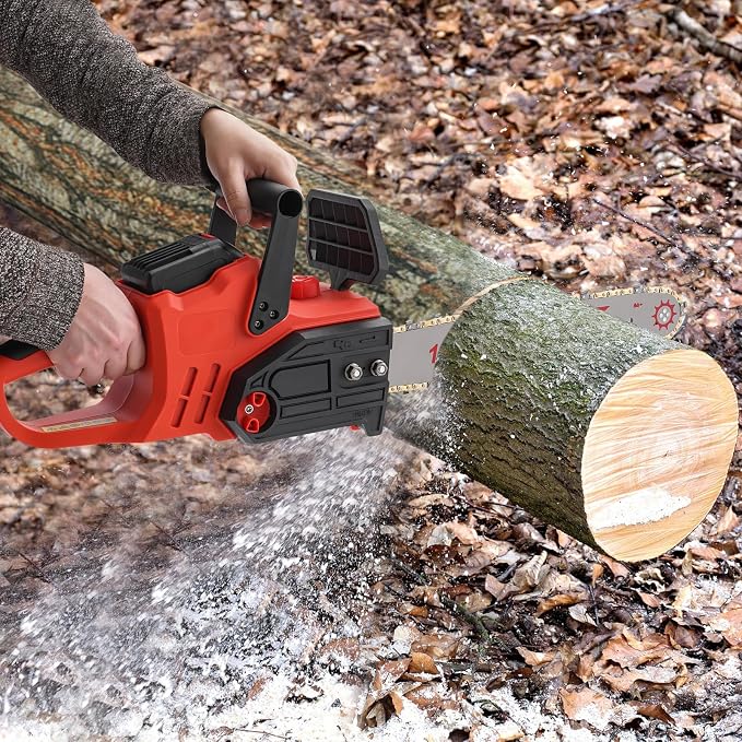 15.75" Electric Cordless Chainsaw, Electric Chain Saw w/Battery And Charger, Battery-powered Chain Saw for Wood Cutting