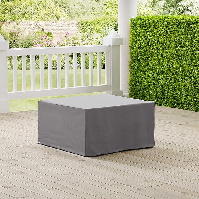 Crosley Furniture Patio Furniture Covers, Waterproof Square Ottoman and Outdoor Table Cover, Gray