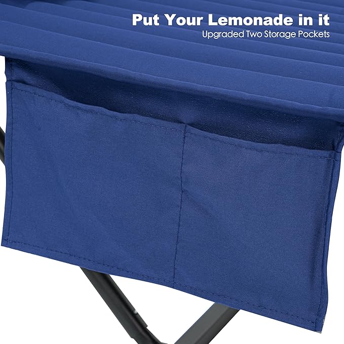 2 Person Hammock with Stand for Outside, Heavy Duty Steel Stand, Double 55inch Hammocks, Large Removable Pillow, Storage Bags, Max 475 lbs Capacity (Blue)