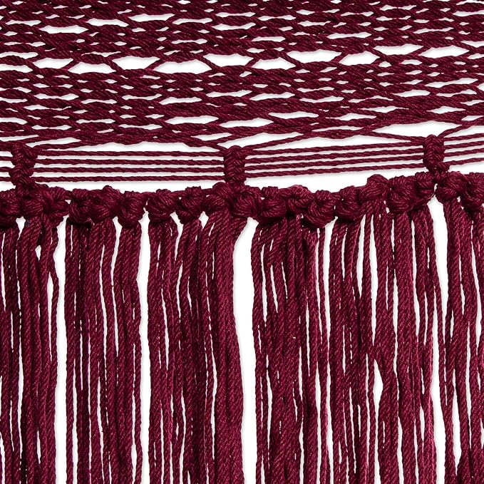 NOVICA Burgundy Cotton 1001 Summer Nights Mayan Hammock from Mexico 'Cascade in Wine'