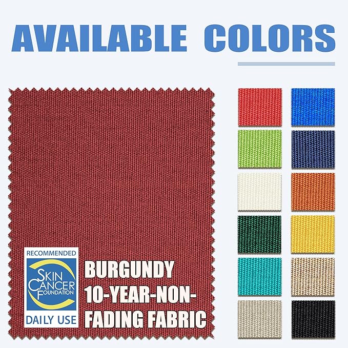 EliteShade USA 10-Year-Non-Fading 9Ft Market Patio Umbrella, UPF 50+ UV Protection Performance Sun Umbrella, Heavy Duty Commercial Grade Outdoor Table Umbrella with Crank & Tilt, Windproof Vented Top for Garden, Pool, Deck and Outdoor Playsets, Burgundy