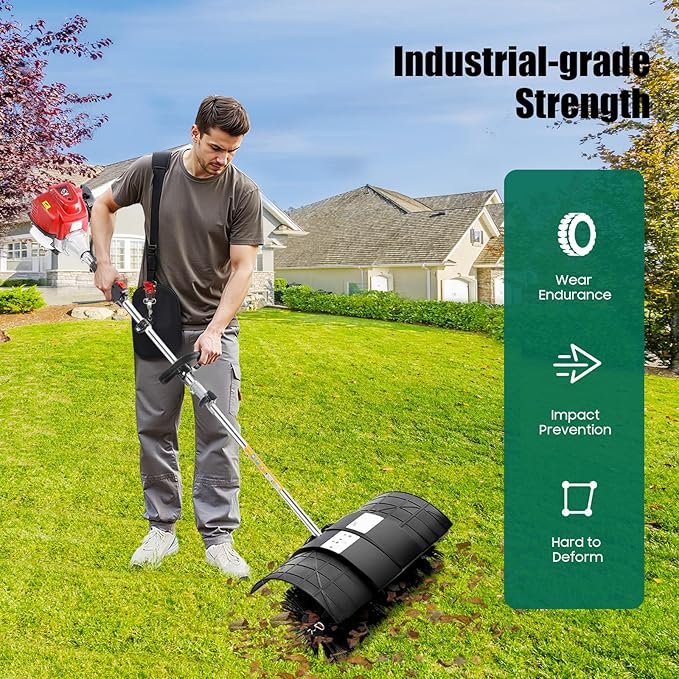 4 Stroke Handheld Sweeper Broom, Engine Power Lawn Sweeping Broom, Snow Cleaner Tools for Grooming Lawns On Farms, Streets, Parks