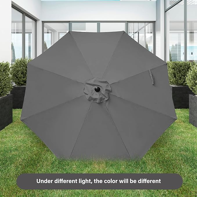 Simple Deluxe 9ft Outdoor Market Table Patio Umbrella with Button Tilt