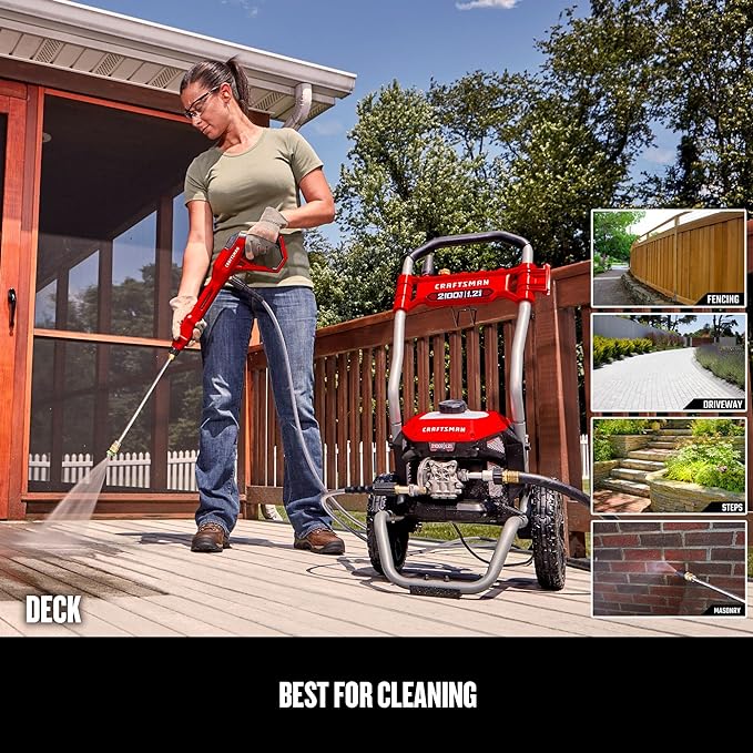 CRAFTSMAN Electric Pressure Washer, Cold Water, 2100-PSI, 1.2 GPM, Corded (CMEPW2100)
