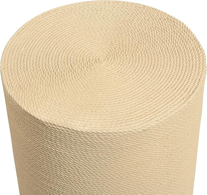 Christopher Knight Home 18.11" H Simulated Rattan Cylindrical MGO Side Table Sculptural End Table Indoor Outdoor Living Room Patio Balcony Decor Accent Table, Natural Wood