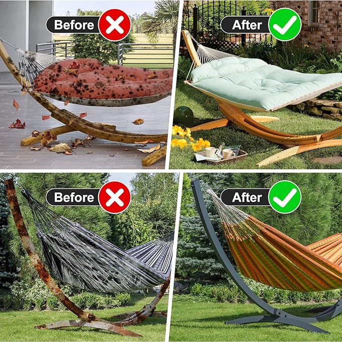 Waterproof 11-12 Hammock Cover, 210T Sun Rain UV Dust Snow Protection Outdoor Covers with Windproof Straps & Soft Cotton Lining for Hammock with 55 inch Spreader Bars -Silver