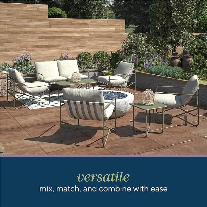 Novogratz Wrenn 4-Piece Sling and Cushion Conversation Set by The, Spanish Green