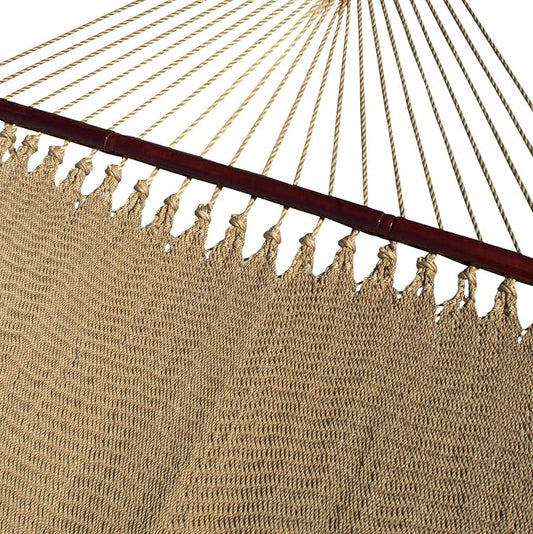 Double Caribbean Hammock - Soft-Spun Polyester - 48 inch (TAN)