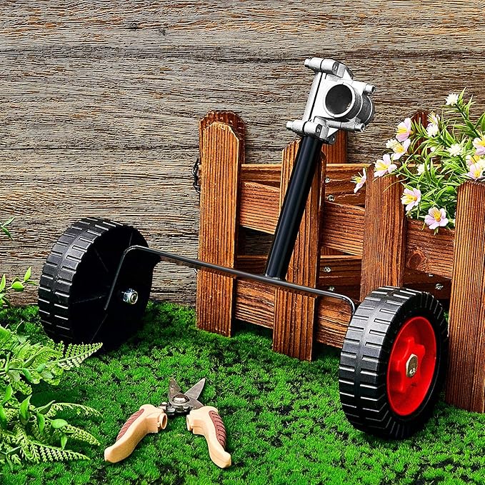Fabbay Adjustable Support Wheels Auxiliary Wheels 26mm(1 Inch) and 28mm(1.1 inch) Weed Walk Behind String Trimmer for Weed Grass Cutter Gas String Trimmer(Black)