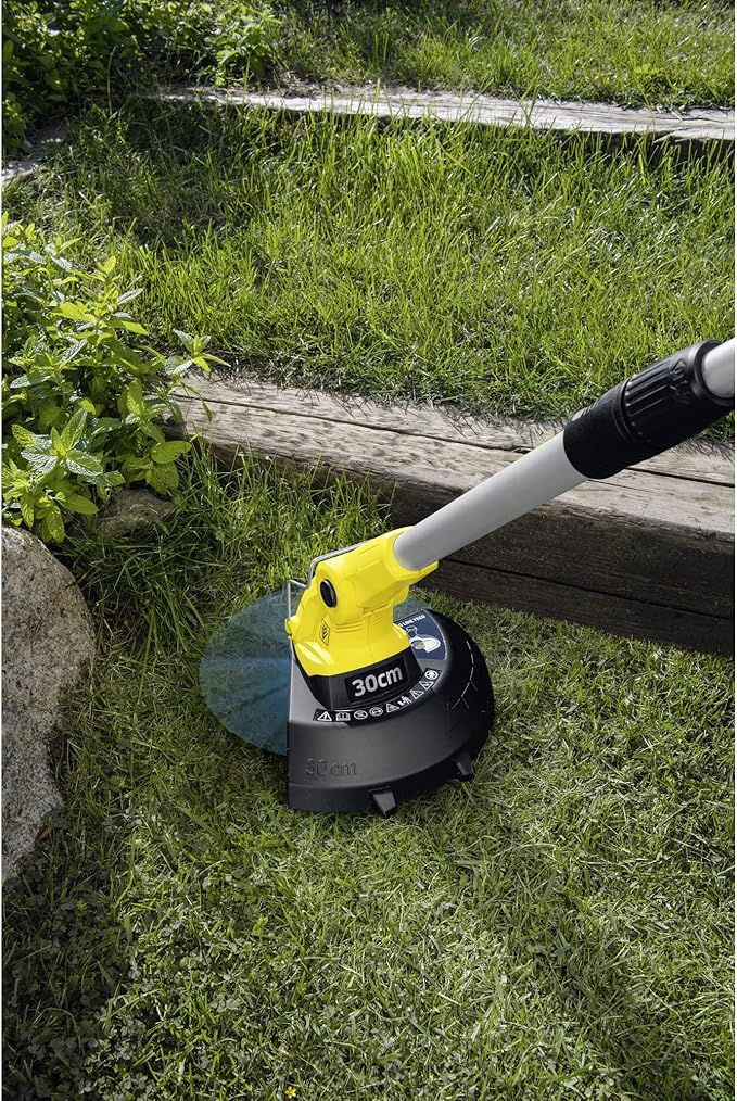 Kärcher 18V Battery-Powered Grass Trimmer LTR 18-30, Cutting Speed: 7800 rpm, Cutting Diameter: 30 cm, Thread Diameter: 1.6 mm, Can be Used with the Kärcher 18V Battery, Battery not Included Yellow