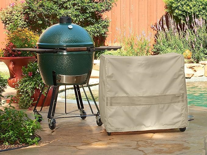 Covermates Outdoor Serving Cart Cover - Water Resistant Polyester, Drawcord Hem, Mesh Vents, Patio Furniture Table Covers, 50W x 30D x 34H, Khaki