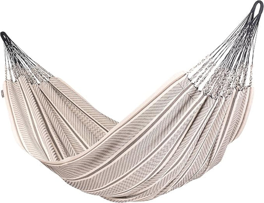 La Siesta Flora Classic Organic Cotton Hammock - Indoor/Outdoor Patio Bed, Portable 2-Person Double Hammock - King, Zebra