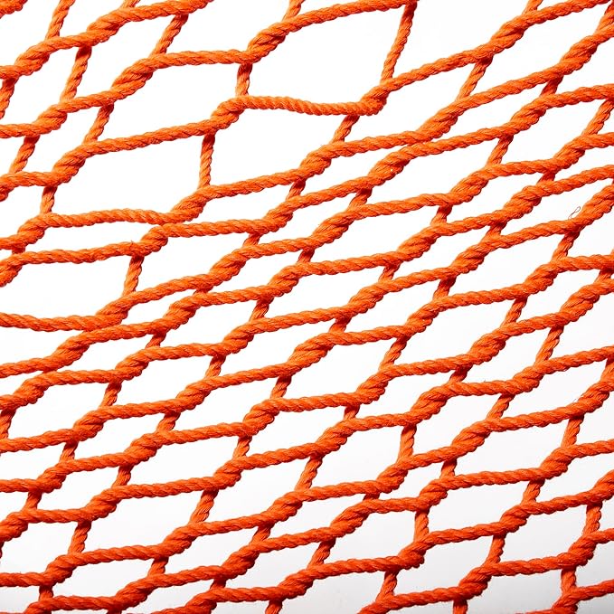 Fab Habitat 12-14 ft Adjustable Quick Dry Recycled Polyester Rope Hammock, Fade Resistant, 2 Person Indoor/Outdoor (460lbs Capacity) for Patio, Poolside, Backyard, Garden, Balcony, Miami - Tangerine