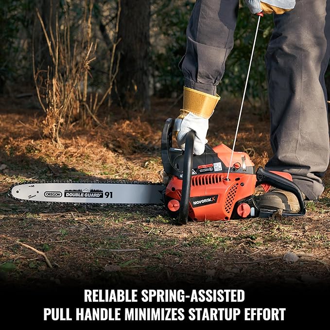 50CC Gas Powered Chainsaw With 2-Cycle Engine 20 &18 Inch Handheld Chain Saw Gas With Automatic Oiler For Tree Trimming Wood Cutting and Land Clearing