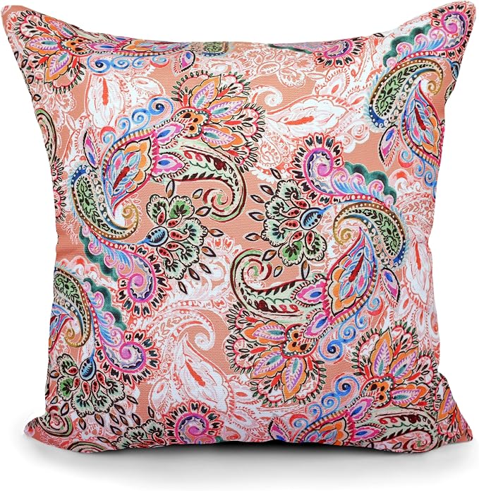 COZY TRENDS Decorative Indoor Outdoor Waterproof Throw Pillows with Inserts - Stylish Comfort for Your Patio Furniture, Garden Chairs, or Indoor Décor (18''X18'', Pink)