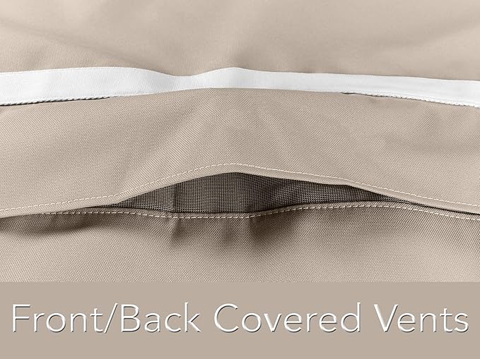 Covermates Prestige Round Outdoor Table & Chair Set Cover – All-Weather Patio Furniture Protection, Water-Resistant Polyester with Mesh Vents, Secure Buckle Straps & Drawcord, 60DIAMETER x 30H, Clay