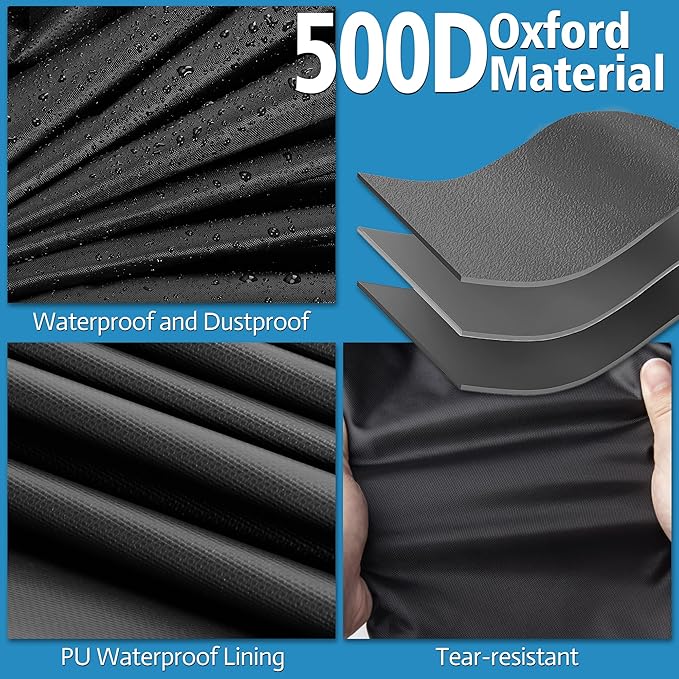 Kingling Patio Table Covers, Rectangular Outdoor Dining Table Cover 68 inch Outdoor Coffee Table Covers Waterproof Heavy Duty Patio Furniture Covers for Outdoor- 68''L x 38''W x 28''H Inch (Black)