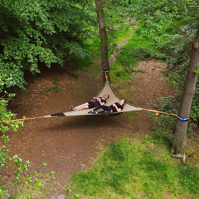 Tentsile Duo 2P Double Hammock – 2 Person Large Camping and Lounging Hammock for Backyards, Festivals, Outdoor Campouts, Designed in the UK (Safari)