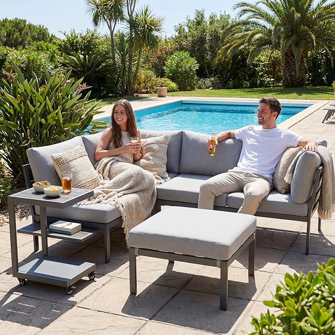 Outdoor Conversation Furniture Set, Patio Sectional Sofa Set, Outdoor Couch Sectional, Outside Sets, Patio Furniture Sets for Backyard, Garden, Lawn, Poolside, Grey