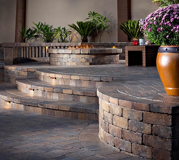 LUMENGY 7 Inch LED Hardscape Light, 1 to 3 Watt Dimmable, 2700K Warm White, 12V, Easy Replaceable Feature, Includes 3 Mounting Plates for Outdoor Paver Steps and Retaining Walls, Black Finish
