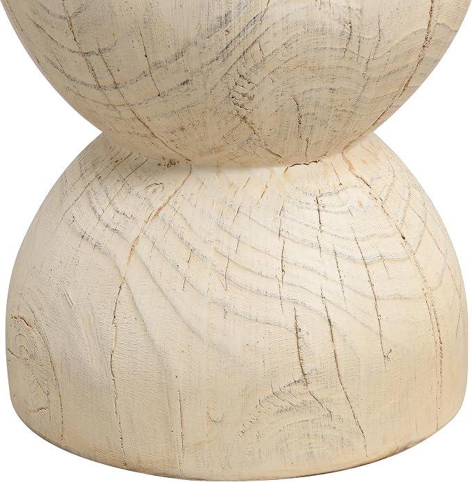 Christopher Knight Home 16.54" H Realistic Wood Vibe MGO Side Table Sculptural Hourglass End Table Indoor Outdoor Living Room Patio Balcony Decor Accent Table