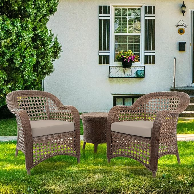 Covers & All Square Outdoor Cushion Covers for Patio Furniture Sets, Water, Tear & UV Resistant Polyester Cushion Slipcover with Zippers (Pack of 2) (20" W x 20" D x 4" Thick, Beige)