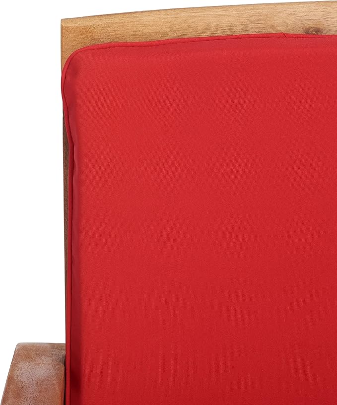 SAFAVIEH Outdoor Collection Fontana Natural/Red Cushion 4-Piece Conversation Patio Set