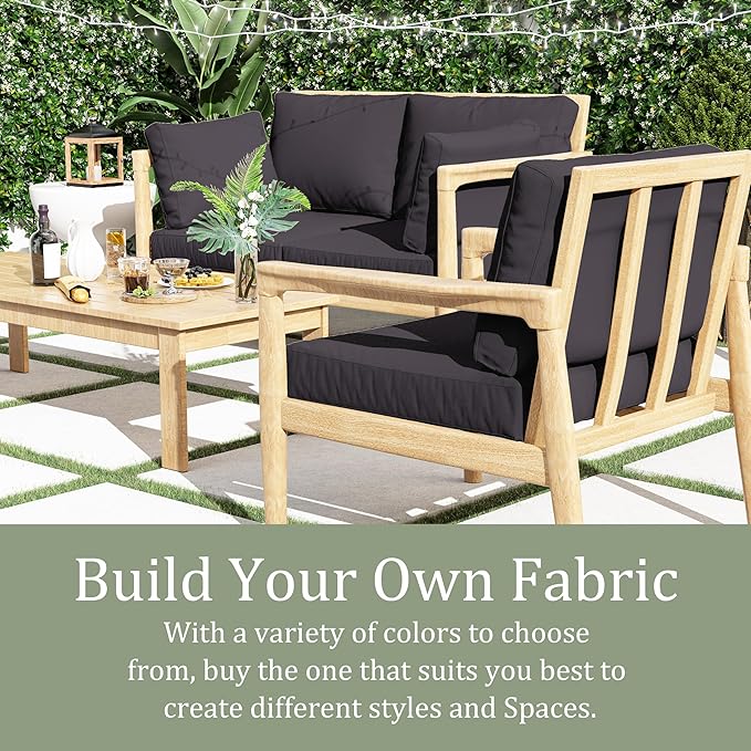 8 pcs Outdoor Cushion Slipcovers Outdoor Patio Cushions Covers Replacement Waterproof with Zipper w/3 Seat Cushion Covers and 5 Backrest Pillow Covers, Covers Only