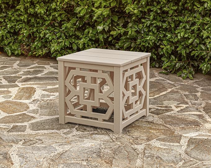 Martha Stewart by POLYWOOD® Chinoiserie Accent Table in Sand