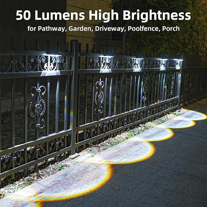 EGOBOO Solar Wall Lights Outdoor for Fence, Pool, Deck, Patio, Step, 6 Modes with Adjustable Color Temperature Warm/Cool/Natural White & Dynamic Breathing Mode, Auto Dusk to Dawn LED Light, 6 Pack