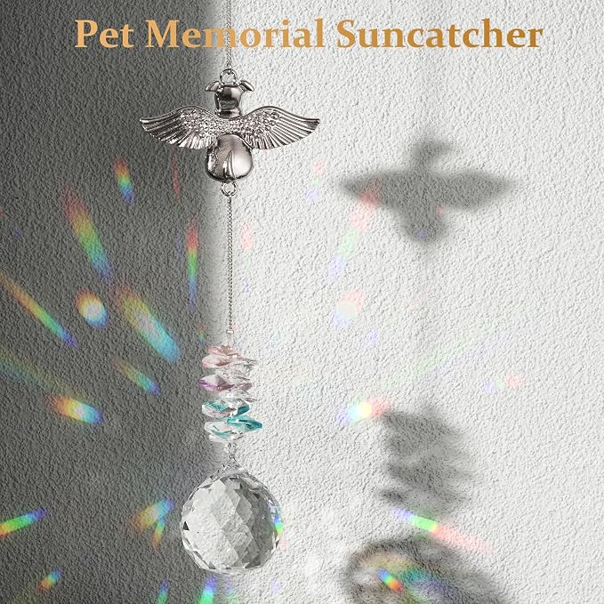 Loss of Dog Sympathy Gift, Dog Memorial Suncatcher, Pet Loss Sympathy Gifts | Angel Dog Passing Away Remembrance Bereavement Gift