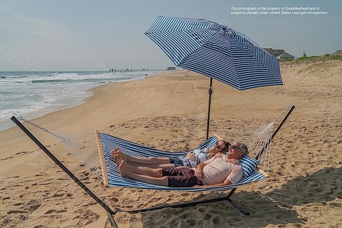 Classic All-Weather Outdoor Hammock with Pillow Sunbrella® Fabric Deluxe Size (Shore Regatta (#58032-0000))