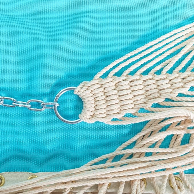 Original Pawleys Island Large Way Aruba Sunbrella Quick Dry Hammock – 13 ft. x 55 in., 450 lb Capacity, DuraCord Rope, Oak Spreader Bar, Handcrafted in The USA