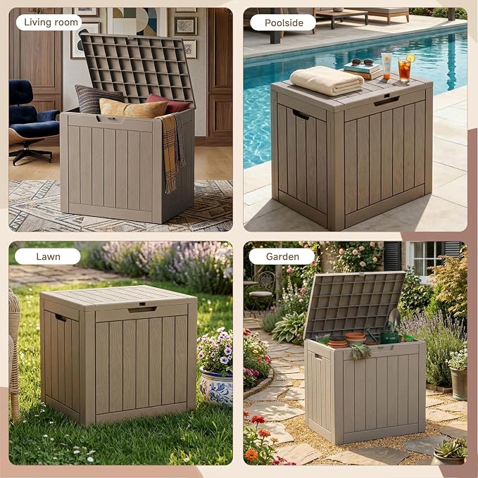 EasyUp Outdoor Storage Box, Outdoor De,Easy to Install(Grey)