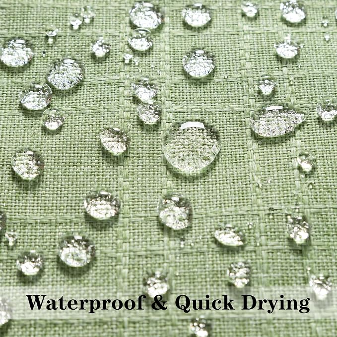 Kevin Textile Outdoor Waterproof 22”x22” Pillow Covers 2 Pack, Sage Green | Water Resistant, Soft Faux Linen-cotton Yarn-dyed Woven Texture Throw Pillow Covers for Tent Patio Garden Couch Sofa