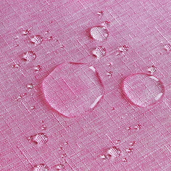 Outdoor Tablecloth Wrinkle-Free Stain Resistant Waterproof Polyester Fabric Table Cover with Zipper Umbrella Hole for Picnic/Party/Dinner/Patio Garden(60×84inch,Zippered,Pink)