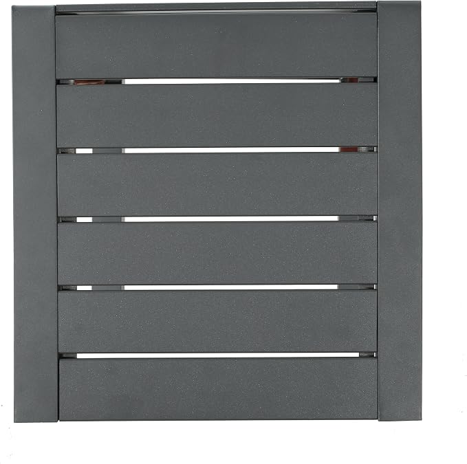 Aluminum C-Shaped Side Table for Outdoor Patio, 14.5W x 15D x 24H, Grey